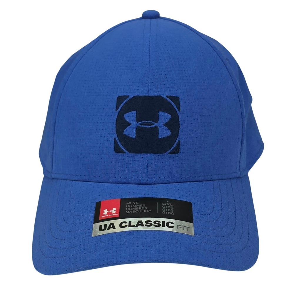 Under Armour UA Classic Fit Golf Hat Mens L/XL Blue HeatGear Performance Cap NEW